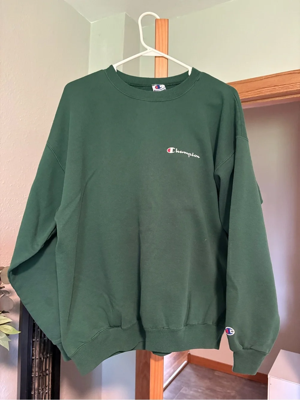 Champion Men's Dark Green Crewneck Sweatshirt
